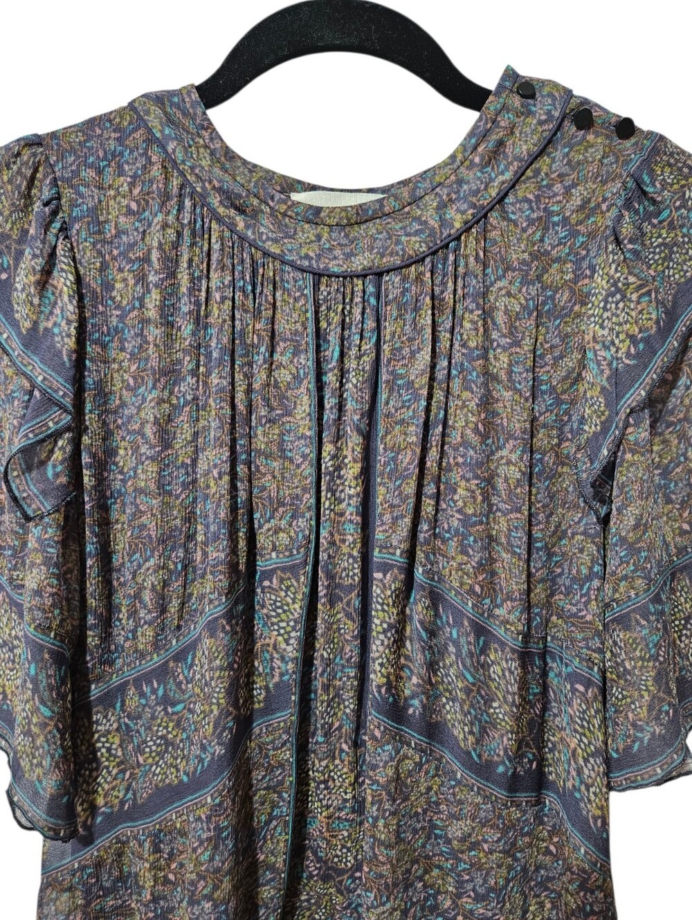 Ba&Sh Moccha Lady Top Floral Viscose Blouse 1 S Boho Whimsical Cottagecore - Picture 8 of 13